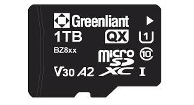 A Greenliant ArmourDrive 1 TB microSD memory card