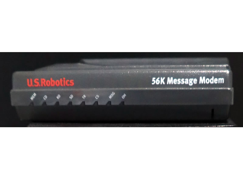 U.S. Robotics 56K dial-up modem representing transfer speeds below 1 MB per second